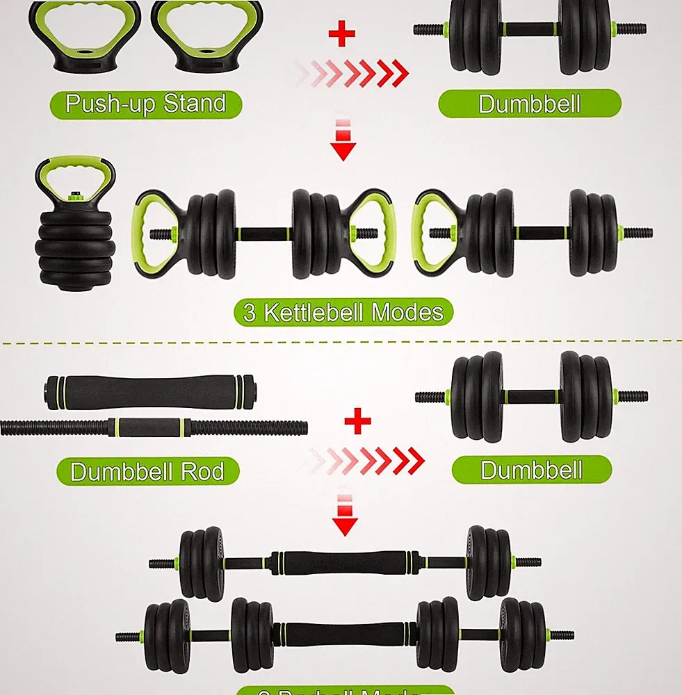 Verstellbares Hantelset 4-in-1 44 lbs Anpassbare Gewichte für das Heimtraining
