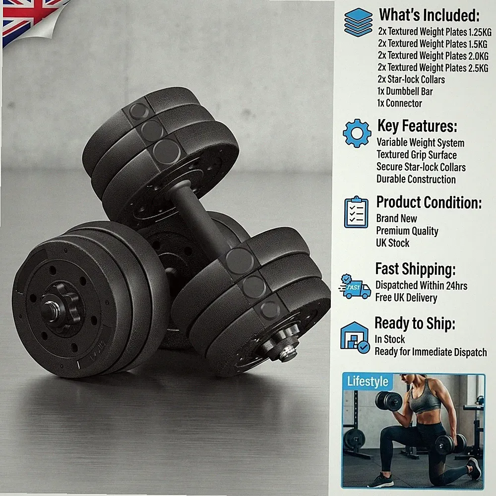 Vielseitiges 30KG verstellbares Hantelset für Home Gym Fitness - kompakt & stilvoll