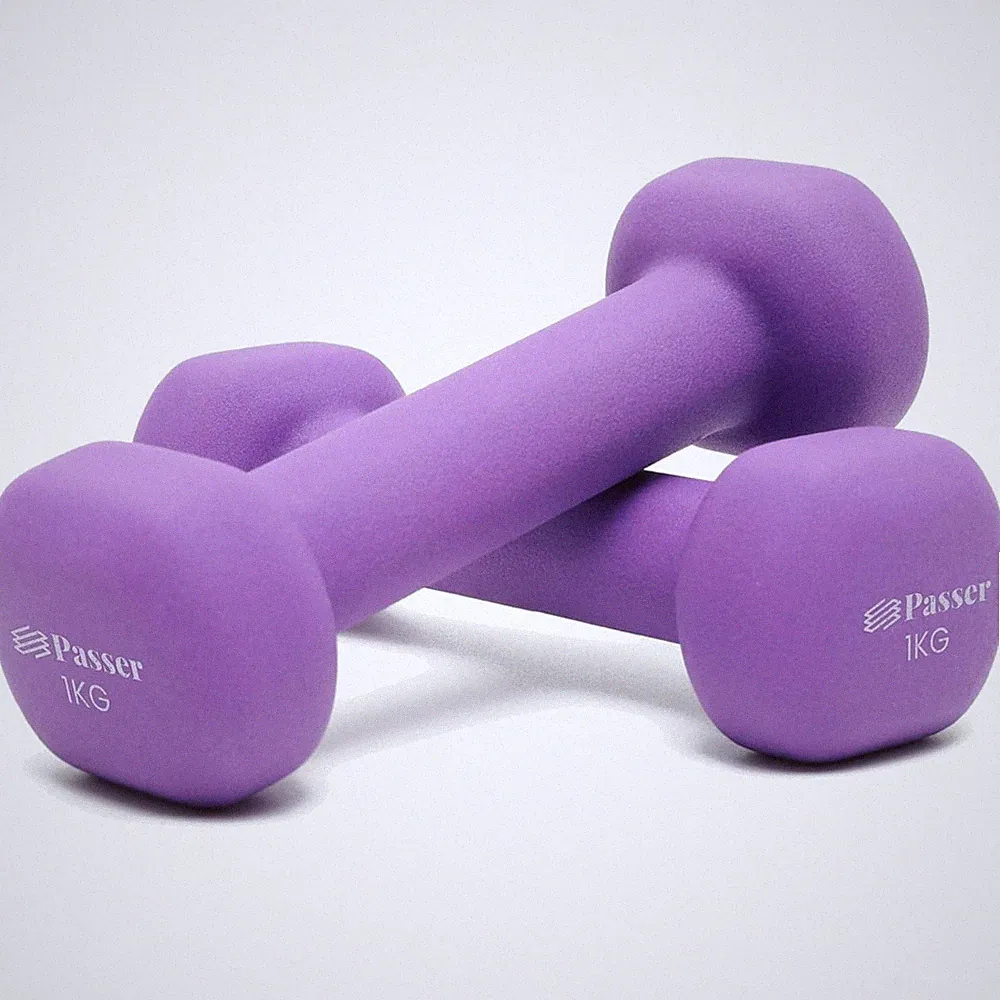 Vielseitiges Hantelset 2 x 1 kg Neopren Lila
