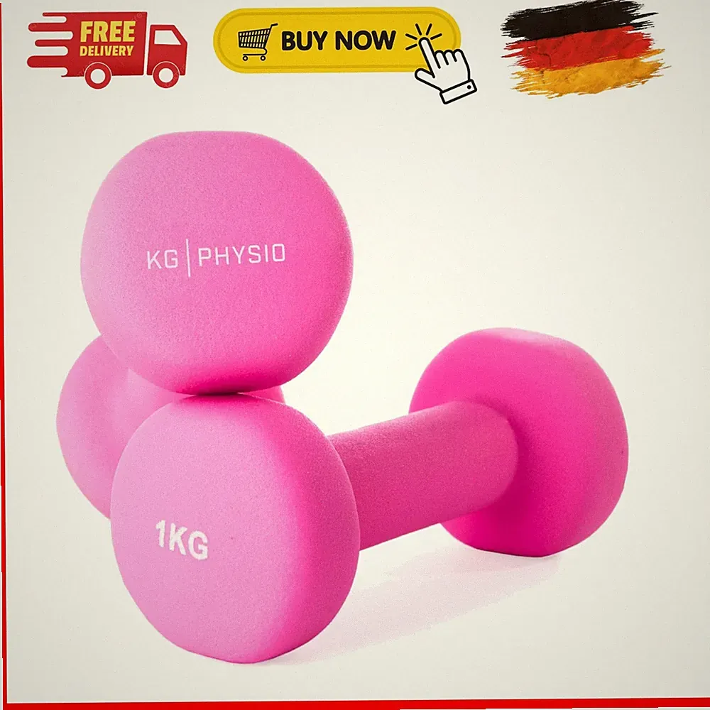 Vielseitiges Neopren Hantelset 2er mit inklusivem Fitnessposter für Zuhause
